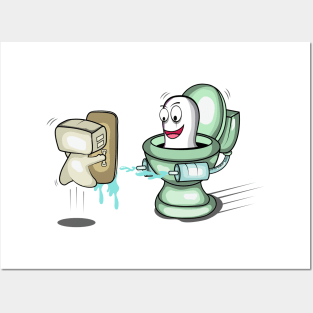 skibidi toilet cartoon Posters and Art